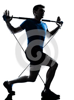 Man exercising gymstick workout fitness posture