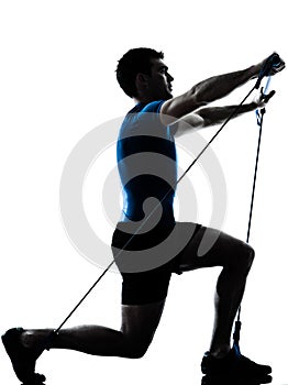 Man exercising gymstick workout fitness posture