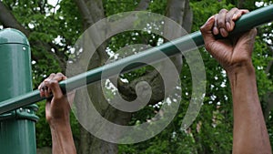 Man exercising in the park