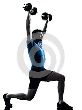 Man exercising weight training workout fitness posture