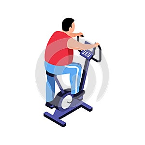 Man On Exercycle Composition