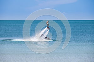 Man exibition on flyboard