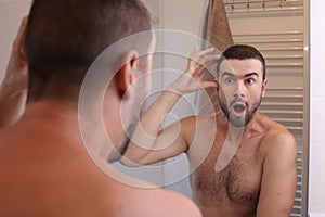 Man experimenting self image dissociation