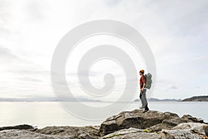 Man exploring the coast