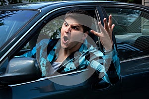 Man Expressing Road Rage photo