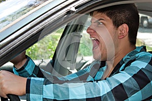 Man Expressing Road Rage