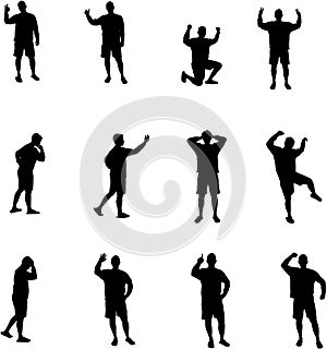 Man expressions silhouettes