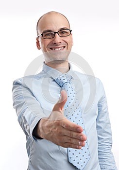 Man extending hand to shake