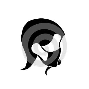 Man with face mask logo icon