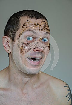 man with a face mask photo