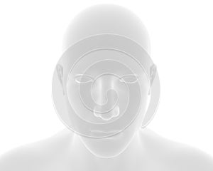 Man face on white background