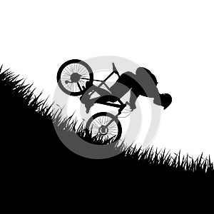 Man falling from bicycle