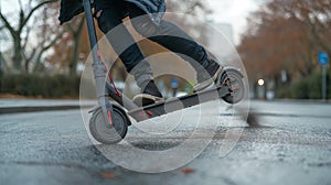 Man falling off an electric scooter