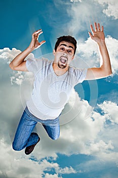 Man falling from the sky