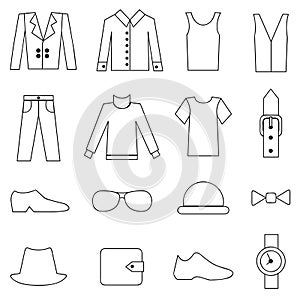 Man fashion and clothes icons