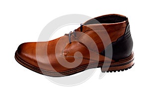 Man fashion elegant leaser shoe brown isolated