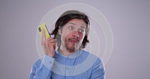 Man fed up of irritating gossip on mobile phone call