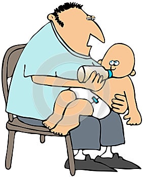 Man Feeding A Baby