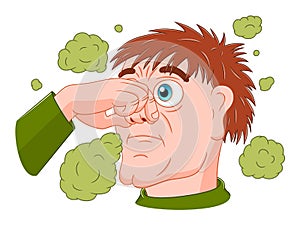 Man feeling bad smell
