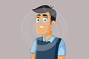 Man Feeling Disgusted Vector Cartoon Illustration