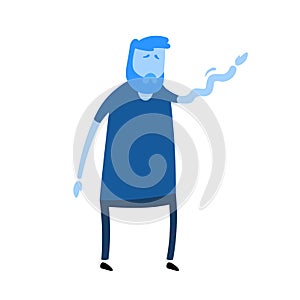 Man feeling pain or numbness in his hand. Simple style icon. Flat vector illustration. Isolated on white background.