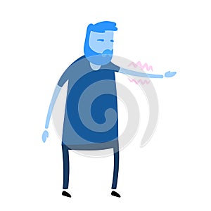 Man feeling pain or numbness in his hand. Simple style icon. Flat vector illustration. Isolated on white background. photo