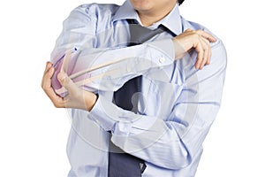 Man feels elbow bone pain from accident