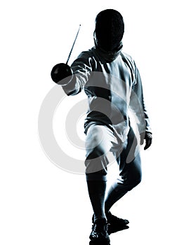 Man fencing silhouette