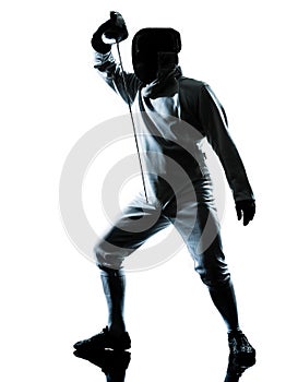 Man fencing silhouette