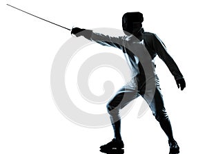 Man fencing silhouette