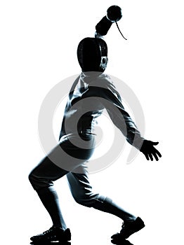 Man fencing silhouette