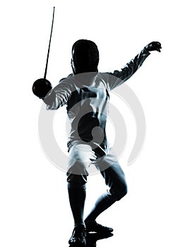 Man fencing silhouette