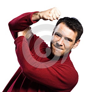 Man fighting gesture