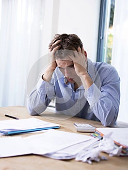 Man in financial stress