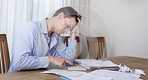 Man in financial stress