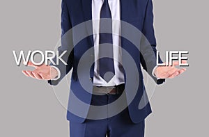 Man finding balance between work and life