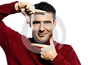 Man finger frame gesture