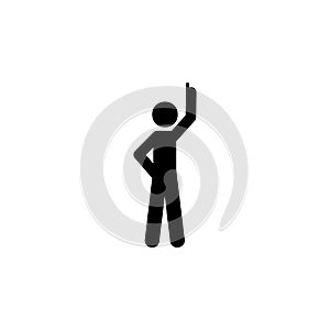man finger, person, up icon. Element of man pointing icon for mobile concept and web apps. Detailed man finger, person, up icon ca