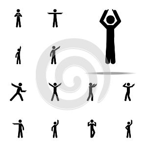 man finger, up icon. Man Pointing Finger icons universal set for web and mobile