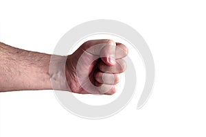 Man fist isolated on white background