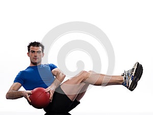 Man fitness ball Worrkout Posture exercise