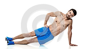 Man fitness exercises isolated