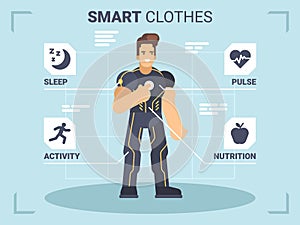 A man fitness gadgets tracker and Smart clothes