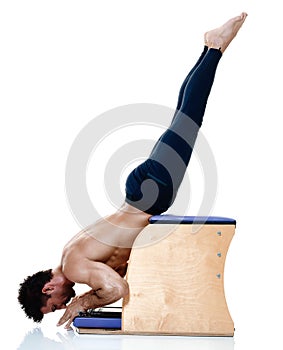 Man fitness pilates exercices isolated