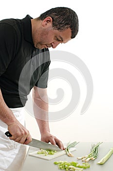 Man fixing dinner