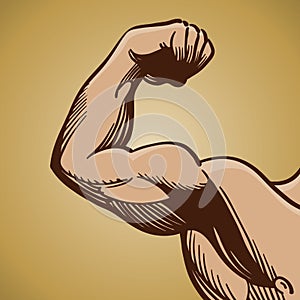 Man Flexing Arm Muscle