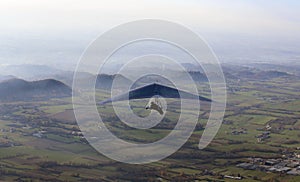 Man flies with his hang gliding