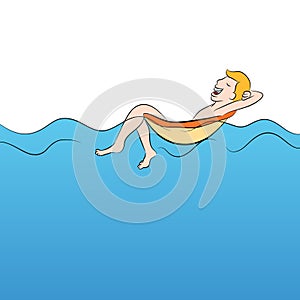 Man Floating in a Pool of Water