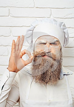 Man with flour on face