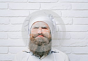 Man with flour on face